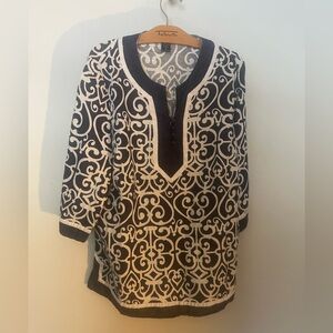 St Tropez West 100% linen blouse 1X